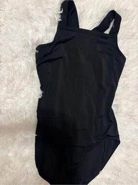 Balera Dance Size MC Black Criss Cross Back Leotard Like New Smoke Free